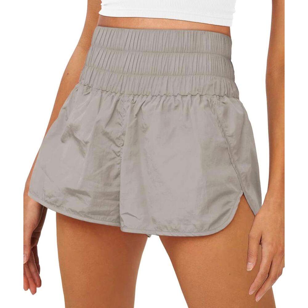 AUTOMET Womens High Rise Athletic Shorts Khaki XS